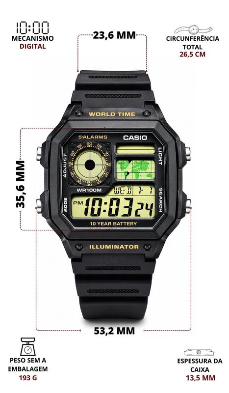 Relógio Casio Masculino Digital Original Esportivo Cronômetro